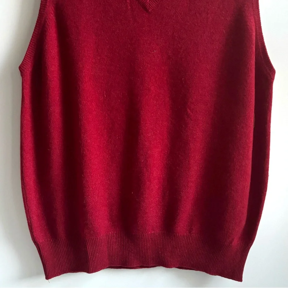 Ede & Ravenscroft 100% New Lambswool Sweater Vest Red Size Large